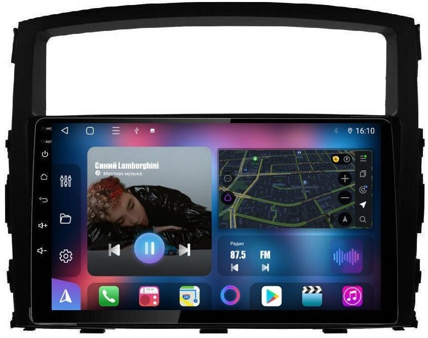 Магнитола для Mitsubishi Pajero 2006-2020 - FarCar 1009M Android 12, 8-ядер, QLED, Carplay, SIM-слот (CarPlay)
