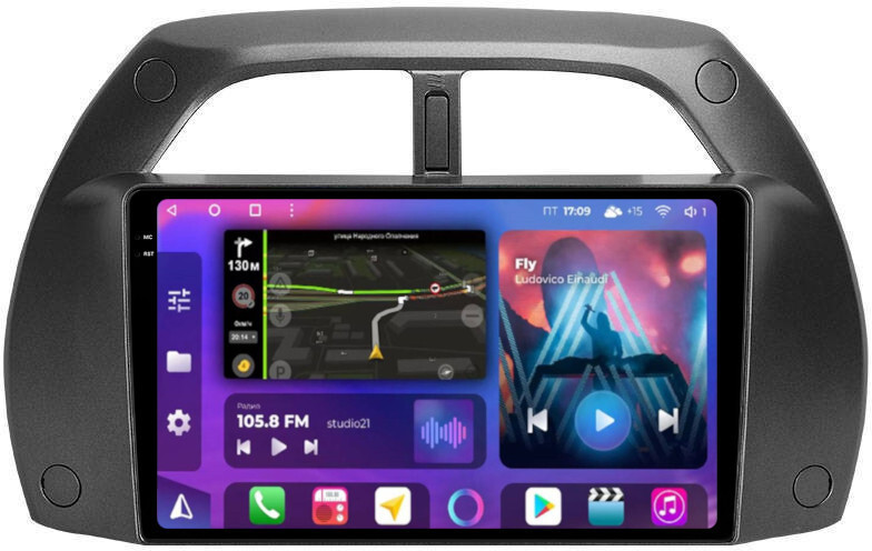 Магнитола для Toyota RAV4 2000-2005 - FarCar XXL3064M Android 12, QLED, ТОП процессор, 8Гб+256Гб, CarPlay, SIM-слот (CarPlay)