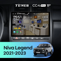 Штатная магнитола для LADA Niva Legend (2021-2023) (Экран 11") - Teyes CC4 Pro на Android 13, 8-ядер, 8ГБ-128ГБ, SIM-слот