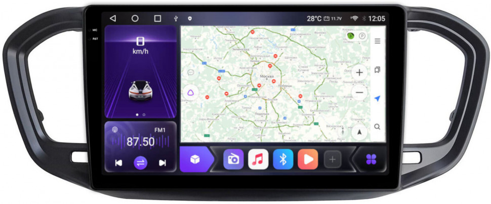 Магнитола для Lada Vesta 2022+ (штатный экран) - Carmedia EW-9001 QLed+2K, Android 12, ТОП процессор, CarPlay, SIM-слот (CarPlay)