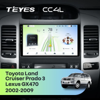 Штатная магнитола для Lexus GX470 / Toyota Land Cruiser Prado 3 (2002-2009) F3 - Teyes CC4L на Android 14, 8-ядер, 6ГБ-64ГБ, SIM-слот