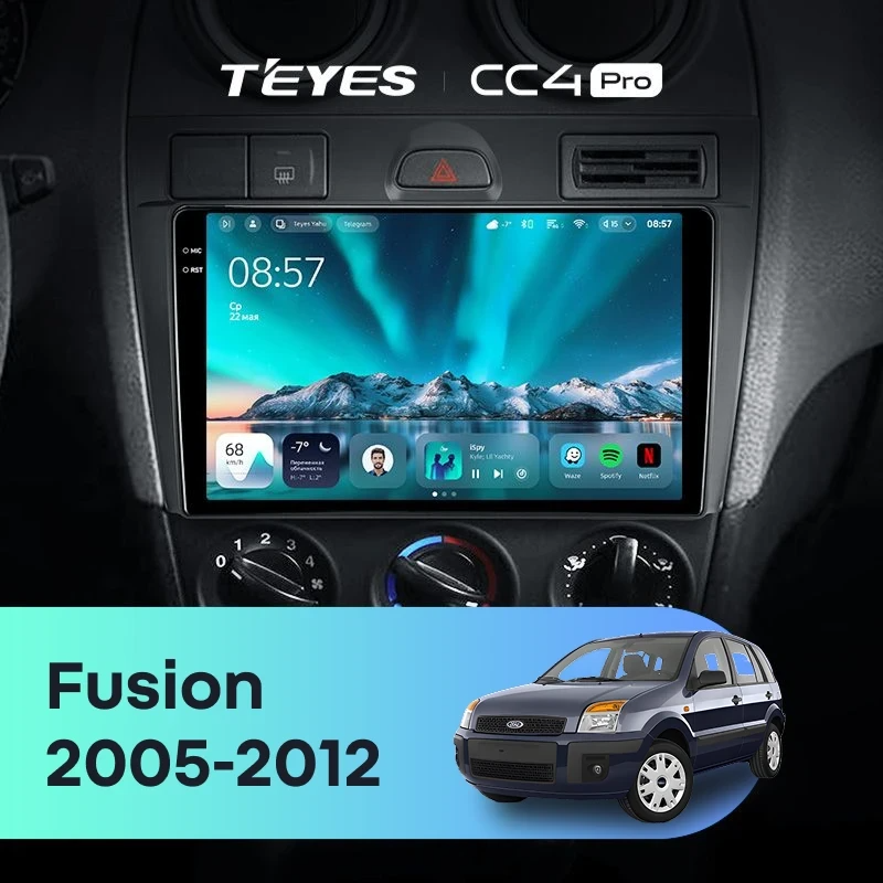 Штатная магнитола для Ford Fusion (2005-2012) (Экран 9,5") - Teyes CC4 Pro на Android 13, 8-ядер, 8ГБ-128ГБ, SIM-слот
