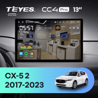 Штатная магнитола для Mazda CX-5 2 KF (2017-2023) (0din) (Экран 13") - Teyes CC4 Pro на Android 13, 8-ядер, 8ГБ-128ГБ, SIM-слот