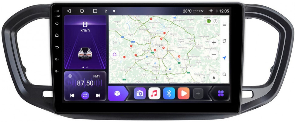 Магнитола для Lada Vesta 2022+ (штатный экран) - Carmedia EW-9001 QLed, Android 10/12, ТОП процессор, CarPlay, SIM-слот (CarPlay)