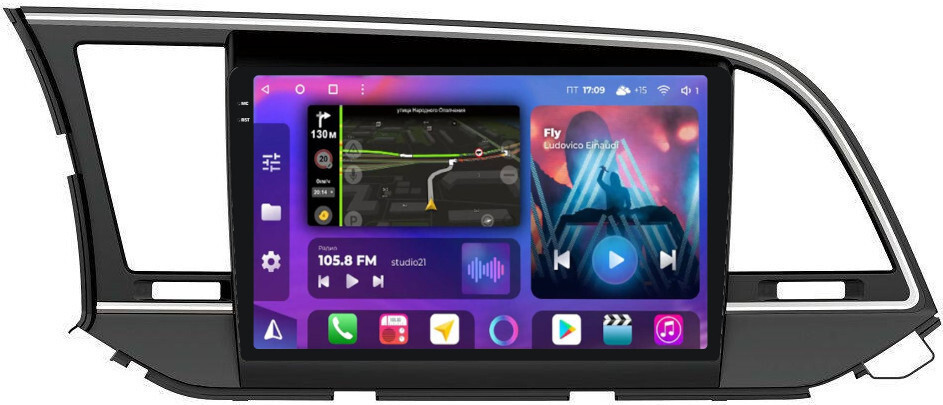 Магнитола для Hyundai Elantra 2016-2018 - FarCar XXL581M Android 12, QLED, ТОП процессор, 8Гб+256Гб, CarPlay, SIM-слот (CarPlay)
