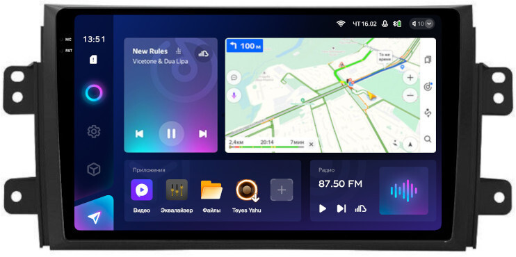 Магнитола Suzuki SX4 2006-2014 - Teyes CC3-2K QLed Android 10, ТОП процессор, SIM-слот, CarPlay (CarPlay)