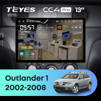 Штатная магнитола для Mitsubishi Outlander 1 (2002-2008) (Экран 13") - Teyes CC4 Pro на Android 13, 8-ядер, 12ГБ-256ГБ, SIM-слот