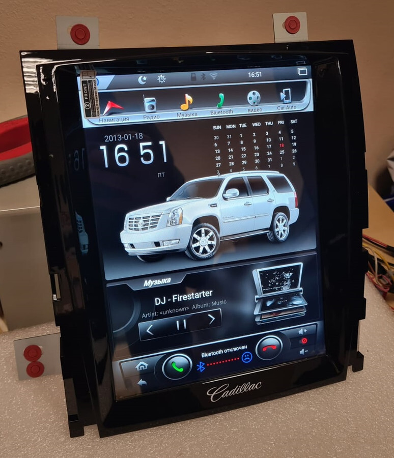 Магнитола для Cadillac Escalade 2006-2015 - Carmedia NH-1001 ("Тесла-Стиль") Android 9, 6-ТУРБО ядер, 4ГБ-64ГБ (CarPlay)