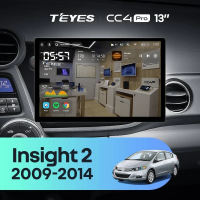 Штатная магнитола для Honda Insight 2 LHD (2009-2014) (Экран 13") - Teyes CC4 Pro на Android 13, 8-ядер, 8ГБ-128ГБ, SIM-слот