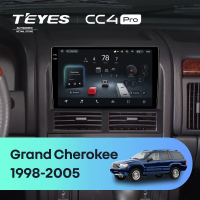 Штатная магнитола для Jeep Grand Cherokee 2 WJ (1998-2005) (Экран 9,5") - Teyes CC4 Pro на Android 13, 8-ядер, 8ГБ-128ГБ, SIM-слот