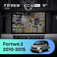Штатная магнитола для Mercedes-Benz Smart Fortwo 2 (2010-2015) (Экран 11") - Teyes CC4 Pro на Android 13, 8-ядер, 12ГБ-256ГБ, SIM-слот