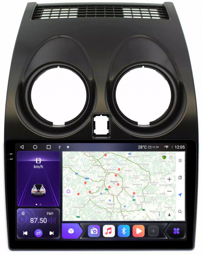 Магнитола для Nissan Qashqai J10 2006-2013, Dualis - Carmedia OL-9662 QLed+2K, Android 12, ТОП процессор, CarPlay, SIM-слот (CarPlay)