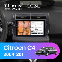 Штатная магнитола Teyes CC3L 4/64 Citroen C4 1 (2004-2011) (черная)