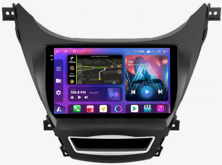 Магнитола для Hyundai Elantra 2010-2013 - FarCar XXL360M Android 12, QLED, ТОП процессор, 8Гб+256Гб, CarPlay, SIM-слот (CarPlay)