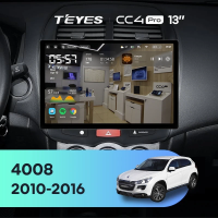 Штатная магнитола для Peugeot 4008 (2010-2016) (Экран 13") - Teyes CC4 Pro на Android 13, 8-ядер, 12ГБ-256ГБ, SIM-слот