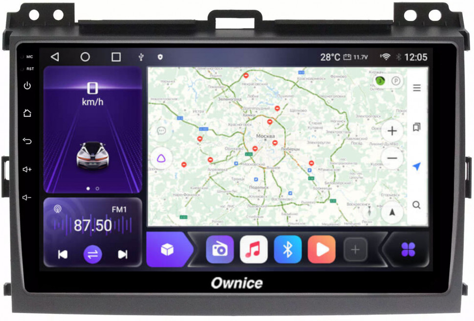 Магнитола для Toyota Land Cruiser Prado 120 2002-2009 - Carmedia OL-9696 QLed, Android 10/12, ТОП процессор, CarPlay, SIM-слот (CarPlay)