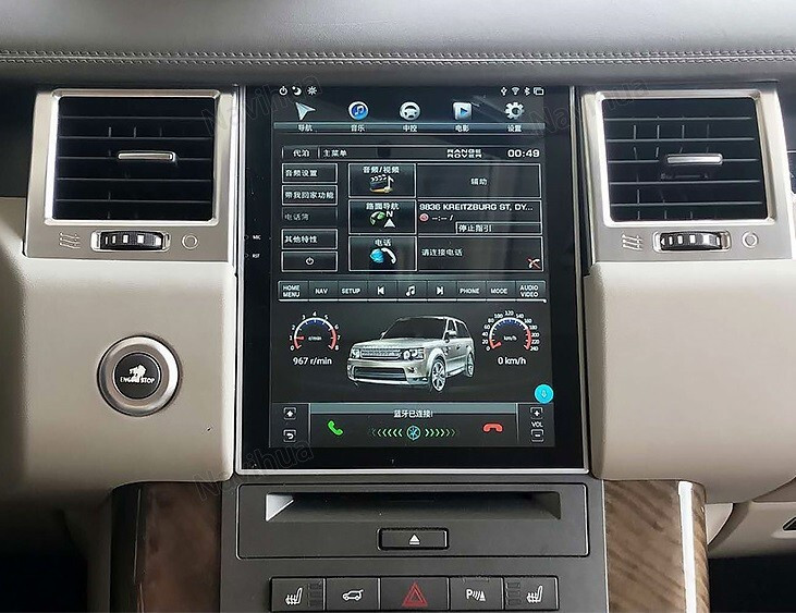 Магнитола для Range Rover Sport 2009-2012 (поддержка штатного меню DENSO) - Carmedia NH-R1004-1 ("Тесла-Стиль") Android 11, 4+64Гб, CarPlay, SIM-слот (только с установкой в Москве) (CarPlay)