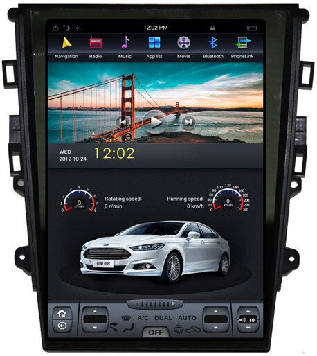 Магнитола для Ford Mondeo 5 2015+ (без SYNC) - Carmedia ZF-1201M-Q6 вертикальный экран 12.1" в стиле "Тесла" на Android 11, 8Гб+128Гб, CarPlay, 4G SIM-слот