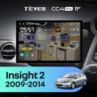 Штатная магнитола для Honda Insight 2 (2009-2014) Правый руль (Экран 11") - Teyes CC4 Pro на Android 13, 8-ядер, 12ГБ-256ГБ, SIM-слот