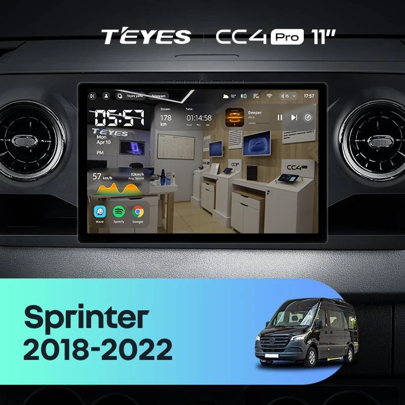Штатная магнитола для Mercedes-Benz Sprinter (2018-2022) (Экран 11") - Teyes CC4 Pro на Android 13, 8-ядер, 8ГБ-128ГБ, SIM-слот