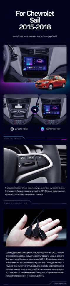 Штатная магнитола Teyes CC3L 4/32 Chevrolet Sail (2015-2018)