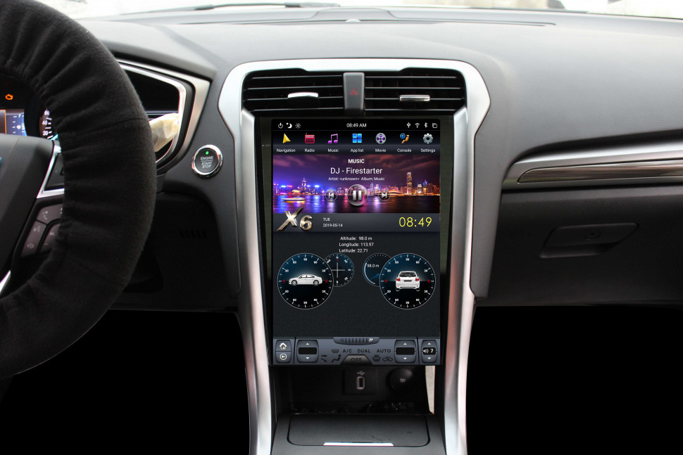 Магнитола для Ford Mondeo 5 2015+ (климат контроль, без SYNC) -Carmedia ZF-1809A-Q6 на Android 11, 8-ядер, 8ГБ-128ГБ, CarPlay, SIM-слот