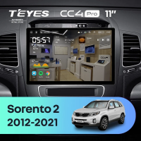Штатная магнитола для Kia Sorento 2 II XM (2012-2021) (Экран 11") - Teyes CC4 Pro на Android 13, 8-ядер, 12ГБ-256ГБ, SIM-слот