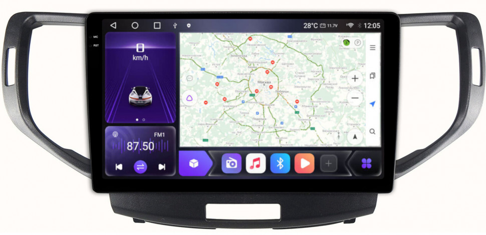 Магнитола для Honda Accord 2008-2012 - Carmedia OL-9641 QLed+2K, Android 12, ТОП процессор, CarPlay, SIM-слот (CarPlay)