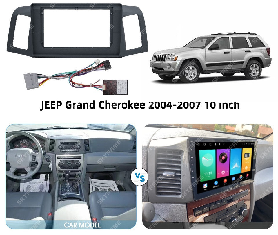 Магнитола для Jeep Grand Cherokee 2004-2007 - Carmedia SF-9253 QLed, Android 10/12, ТОП процессор, CarPlay, SIM-слот (только с установкой в Москве) (CarPlay)