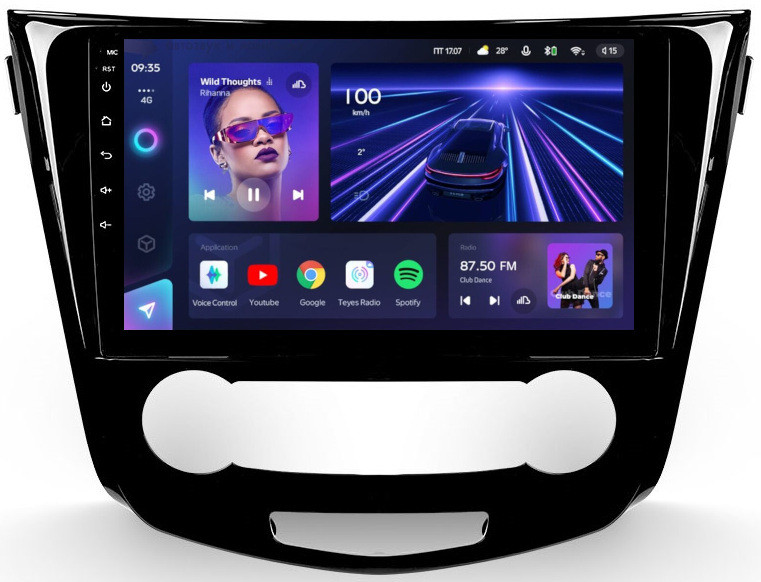 Магнитола для Nissan Qashqai 2014-2022 (кондиционер) - Teyes CC3L Android 10, 8-ядер, 4ГБ+32ГБ, SIM-слот (CarPlay)