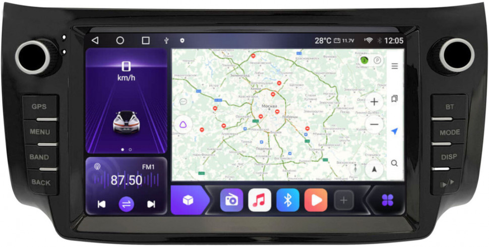 Магнитола для Nissan Sentra/Tiida 2014-2017 - Carmedia SF-9666 Android 10, 8-ядер, SIM-слот (CarPlay)
