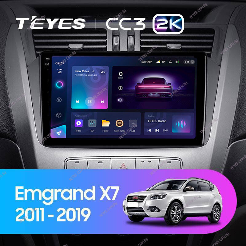Штатная магнитола Teyes CC3 2K 4/64 Geely Emgrand X7 1 GX7 EX7 (2011-2019)