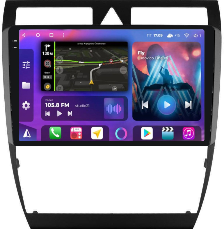 Магнитола для Audi A6 2001-2004 - FarCar XXL102M Android 12, QLED, ТОП процессор, 8Гб+256Гб, CarPlay, SIM-слот (CarPlay)