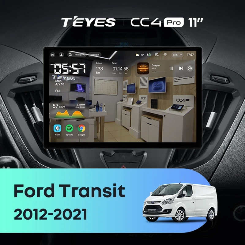 Штатная магнитола для Ford Transit (2012-2021) (Экран 11") - Teyes CC4 Pro на Android 13, 8-ядер, 8ГБ-128ГБ, SIM-слот