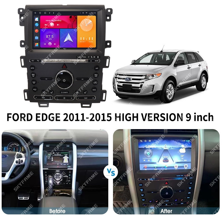 Магнитола для Ford Edge 2010-2015 - Carmedia SF-9065-A QLed+2K, Android 12, ТОП процессор, CarPlay, SIM-слот (только с установкой в Москве) (CarPlay)