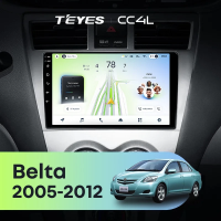 Штатная магнитола для Toyota Belta (2005-2012) - Teyes CC4L на Android 14, 8-ядер, 6ГБ-64ГБ, SIM-слот