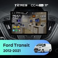 Штатная магнитола для Ford Transit (2012-2021) (Экран 11") - Teyes CC4 Pro на Android 13, 8-ядер, 12ГБ-256ГБ, SIM-слот