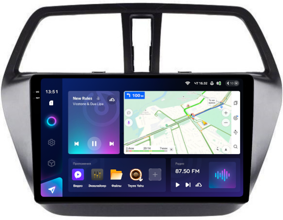 Магнитола Suzuki SX4 2 2013-2021 - Teyes CC3-2K QLed Android 10, ТОП процессор, SIM-слот, CarPlay (CarPlay)