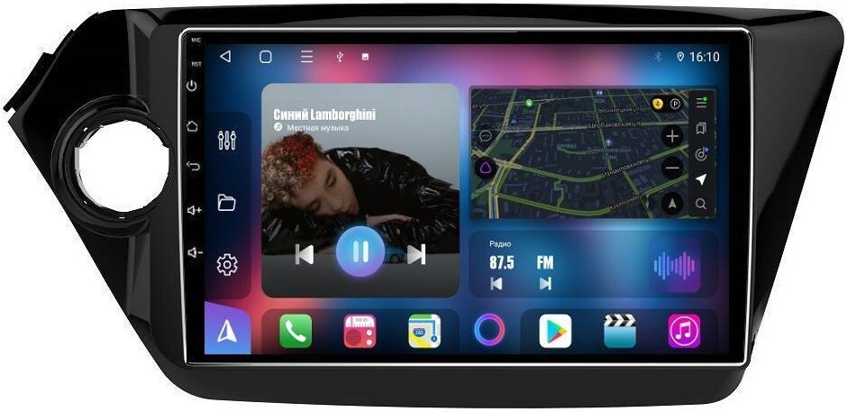 Магнитола для KIA Rio 3 2011-2017 (QB) - FarCar 106M Android 12, 8-ядер, QLED, Carplay, SIM-слот (CarPlay)