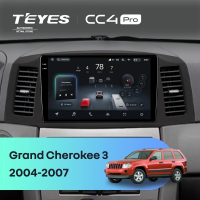 Штатная магнитола для Jeep Grand Cherokee 3 WK (2004-2007) (Экран 10,36") - Teyes CC4 Pro на Android 13, 8-ядер, 12ГБ-256ГБ, SIM-слот