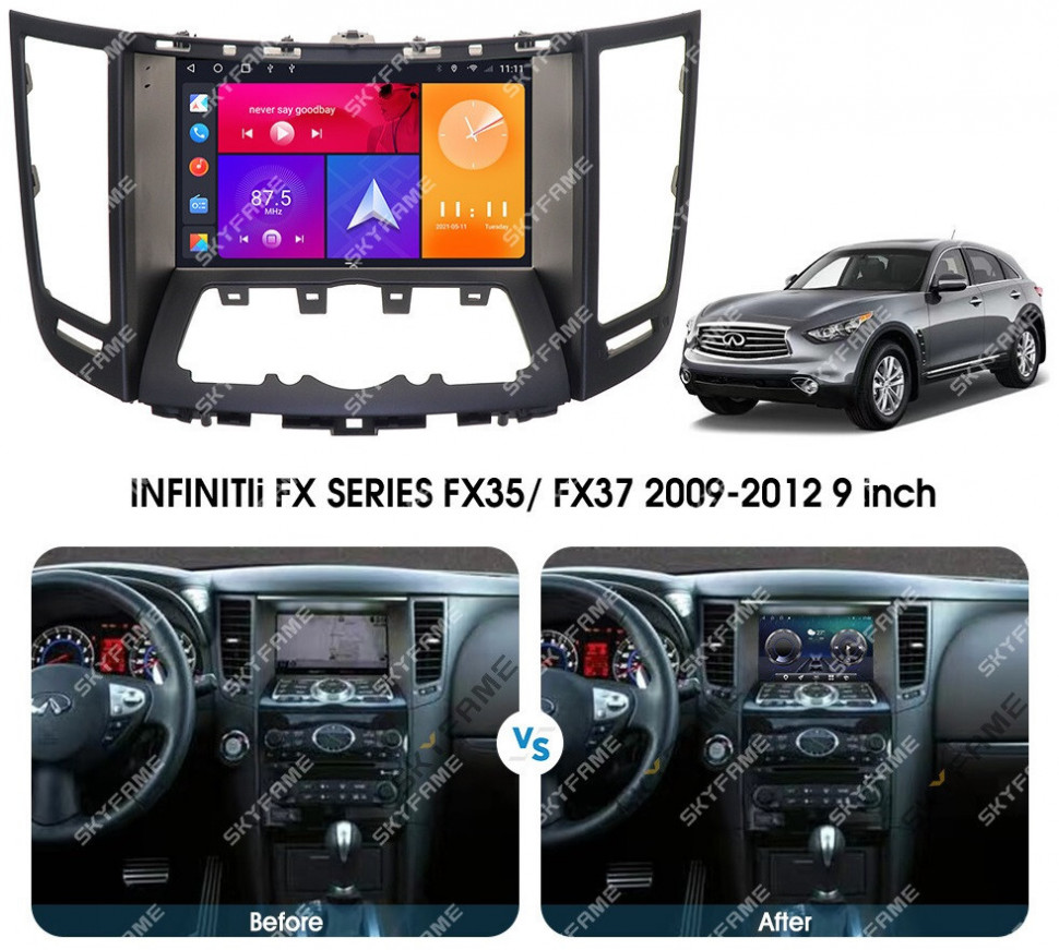Магнитола для Infiniti FX 2008-2013, QX70 2013-2018 - Carmedia SF-9828-1 QLed, Android 10/12, ТОП процессор, CarPlay, SIM-слот (CarPlay)