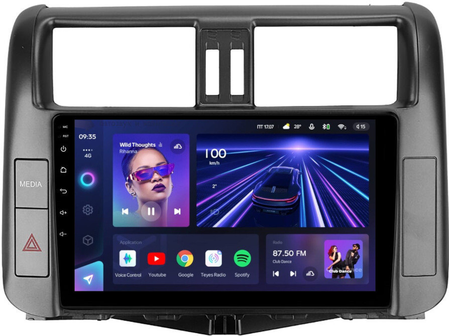 Магнитола для Toyota Land Cruiser Prado 150 2009-2013 (с круговым обзором) - Teyes CC3 Android 10, ТОП процессор, 4/32 Гб, CarPlay, SIM-слот (CarPlay)
