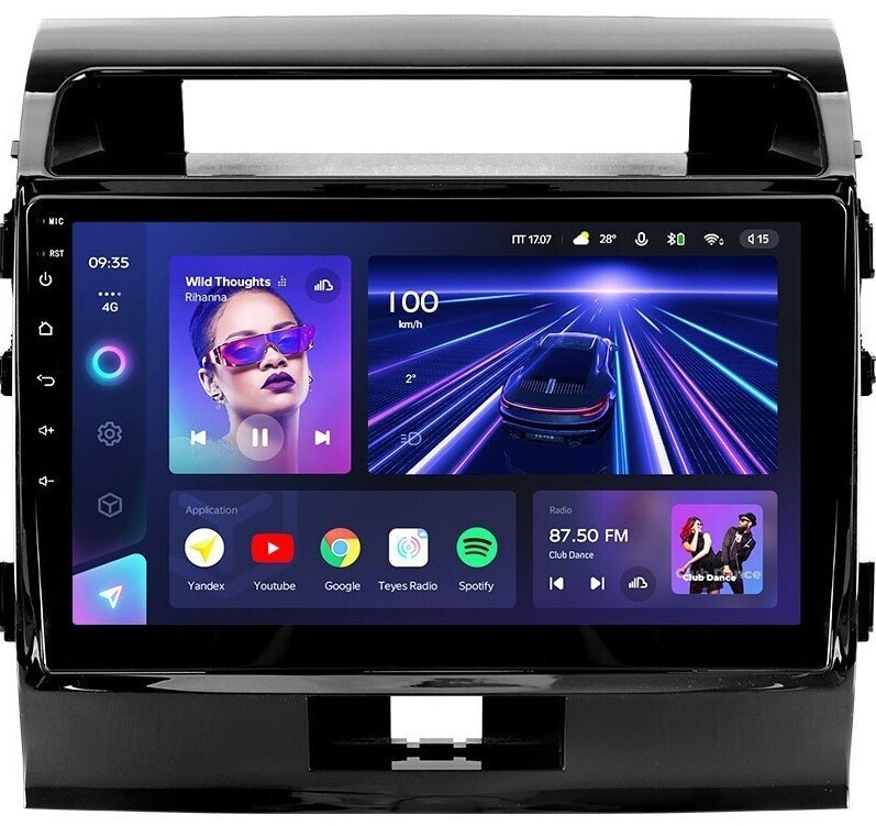 Магнитола для Toyota Land Cruiser 200 2007-2015 (отдельный экран климата) - Teyes CC3L Android 10, 8-ядер, 4ГБ+32ГБ, SIM-слот (CarPlay)