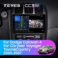 Штатная магнитола Teyes CC3 2K 360 6/128 Chrysler Town & Country 4 RS (2000-2007) Тип-A