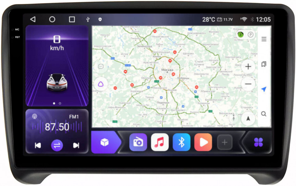 Магнитола для AUDI TT 2006-2014 (8J) - Carmedia OL-9101 QLed+2K, Android 12, ТОП процессор, CarPlay, SIM-слот (CarPlay)