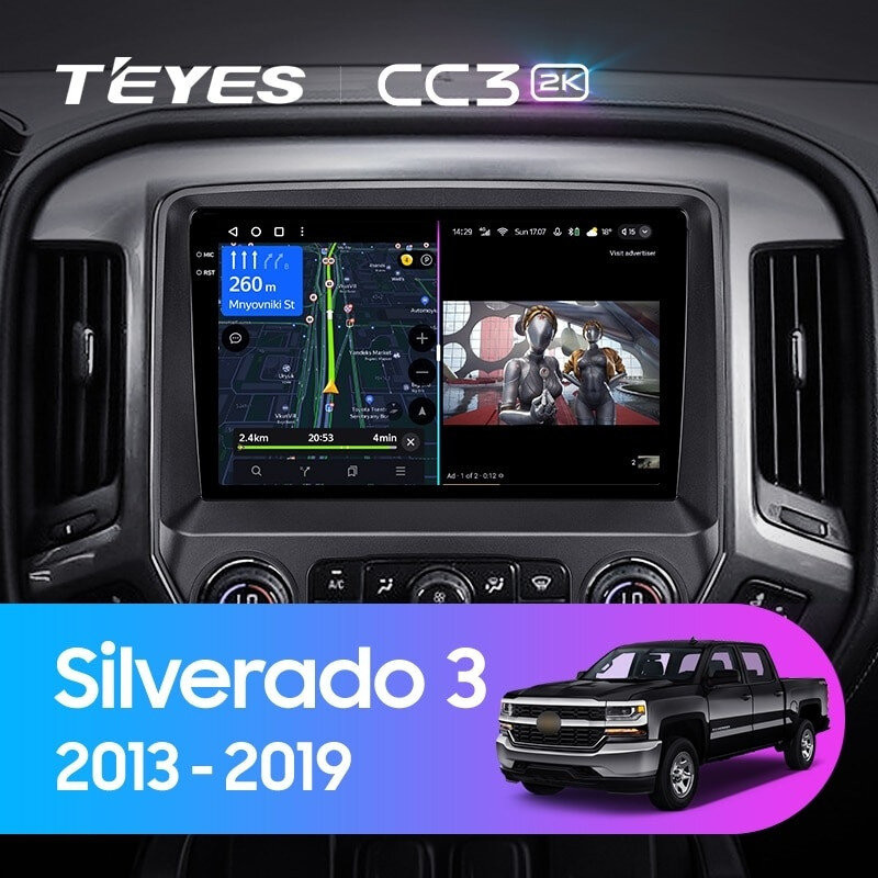 Штатная магнитола Teyes CC3 2K 4/64 Chevrolet Silverado 3 GMTK2 (2013-2019)