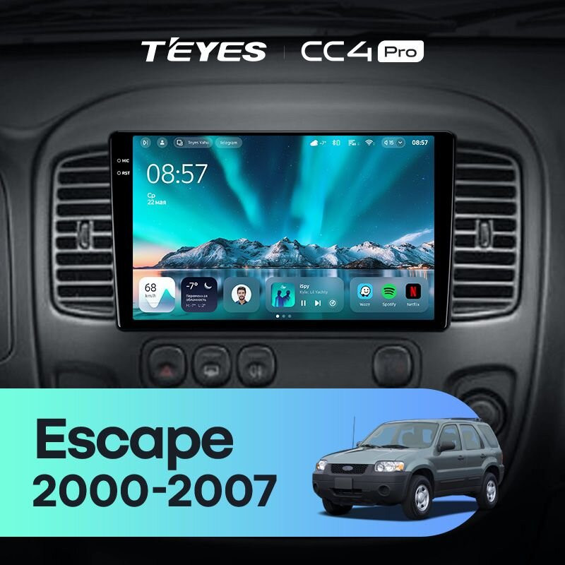 Штатная магнитола Teyes CC4 Pro 12/256 Ford Escape (2000-2007)