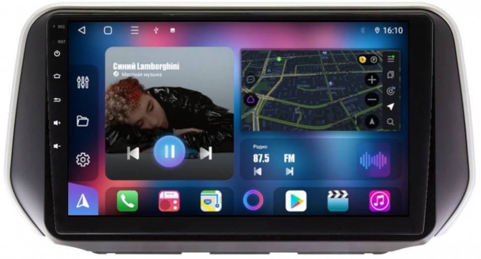 Магнитола для Hyundai Santa Fe 2018-2020 - FarCar 1124M Android 12, 8-ядер, QLED, Carplay, SIM-слот (CarPlay)