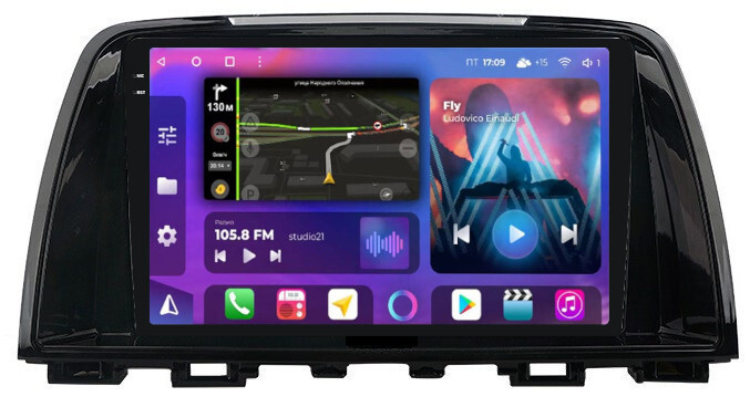Магнитола для Mazda 6 2012-2014 - FarCar XXL3012M Android 12, QLED, ТОП процессор, 8Гб+256Гб, CarPlay, SIM-слот (CarPlay)