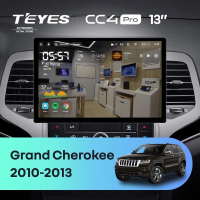 Штатная магнитола для Jeep Grand Cherokee WK2 (2010-2013) (Экран 13") - Teyes CC4 Pro на Android 13, 8-ядер, 12ГБ-256ГБ, SIM-слот